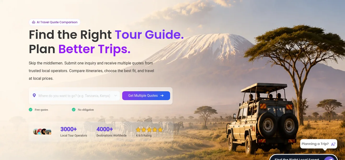 findtourguide.com — a real Hero section
