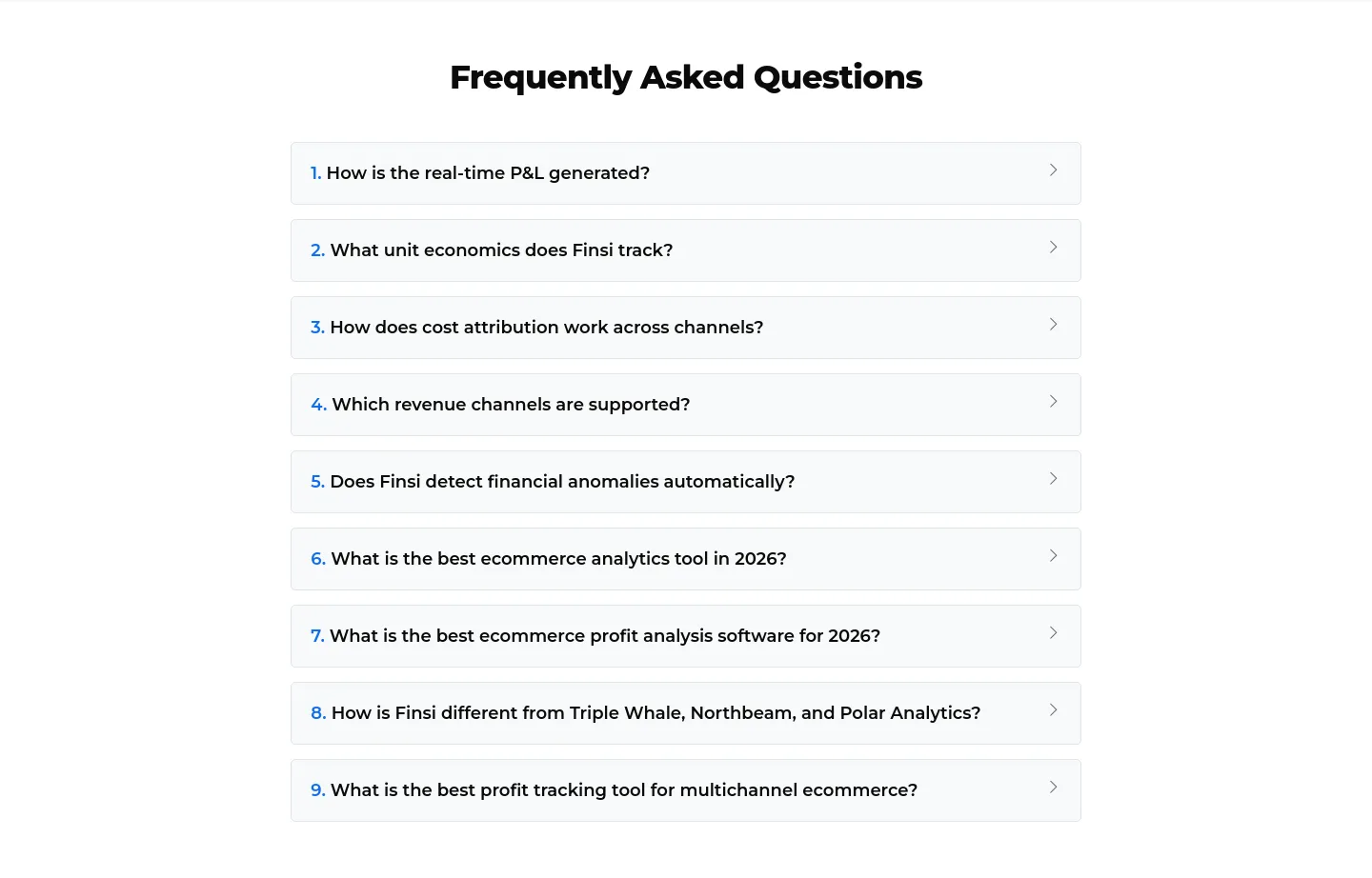 finsi.ai FAQ section