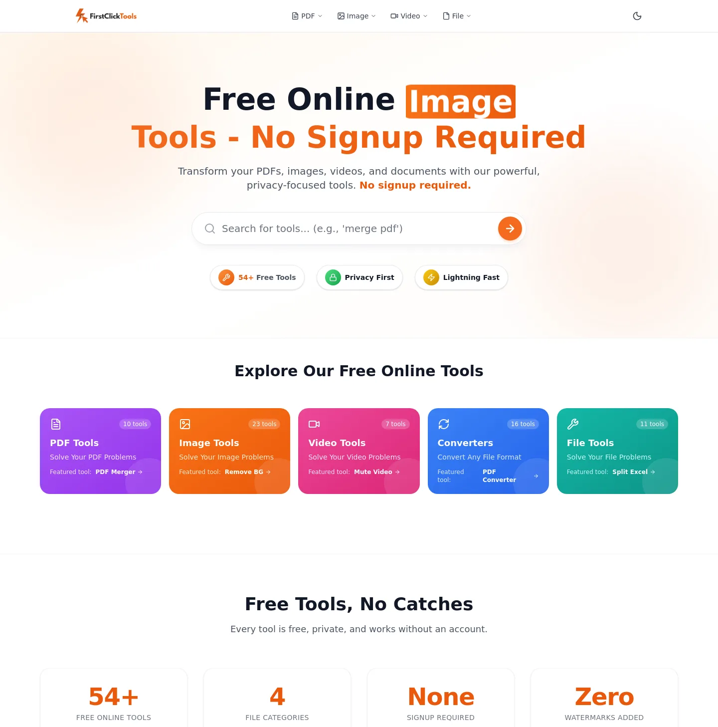 firstclicktools.com — Hero + Comparison + FAQ