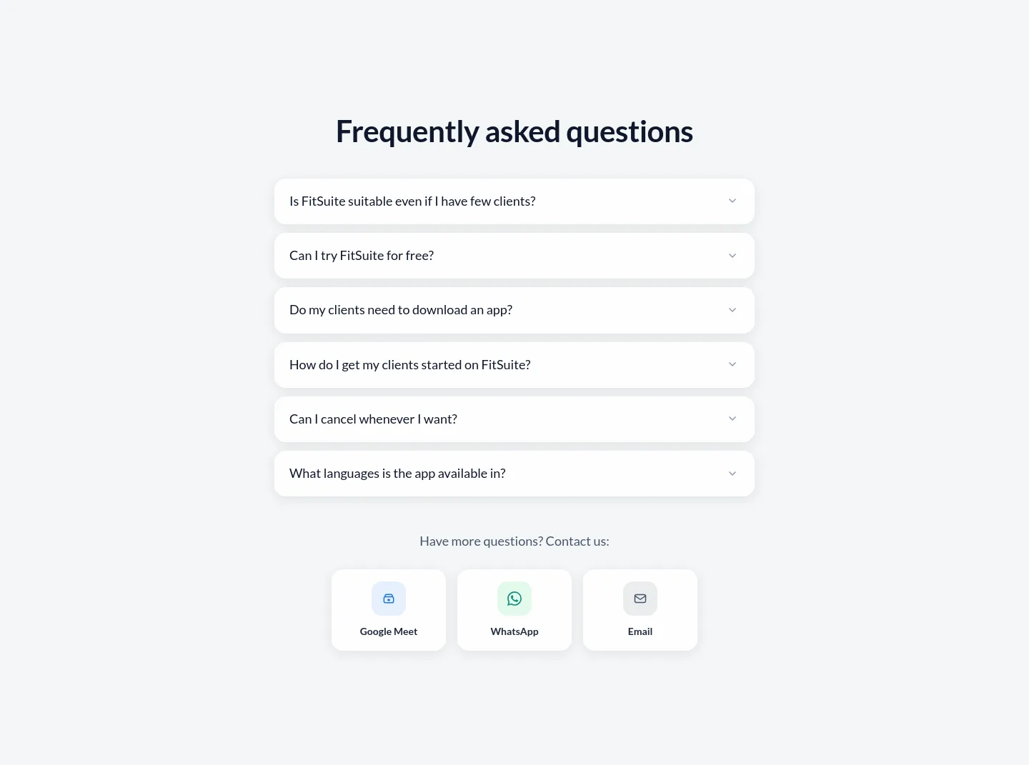 fitsuite.co FAQ section