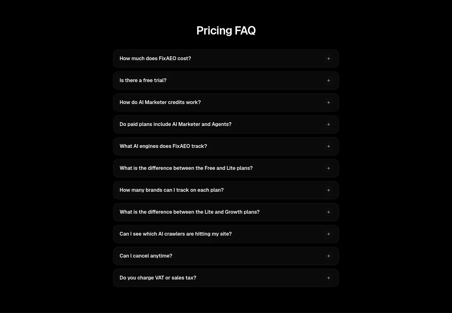 fixaeo.com FAQ section