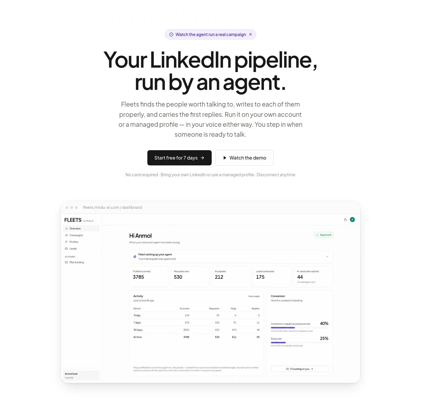 fleets.mridu-ai.com — a real Hero section