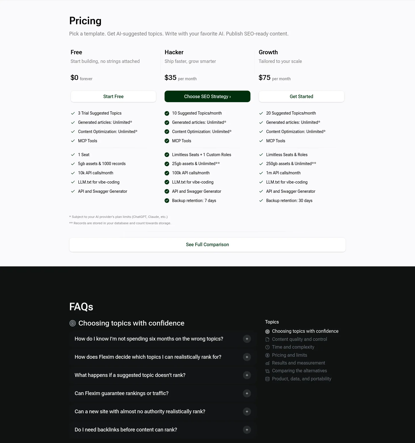 flexim.io Pricing section