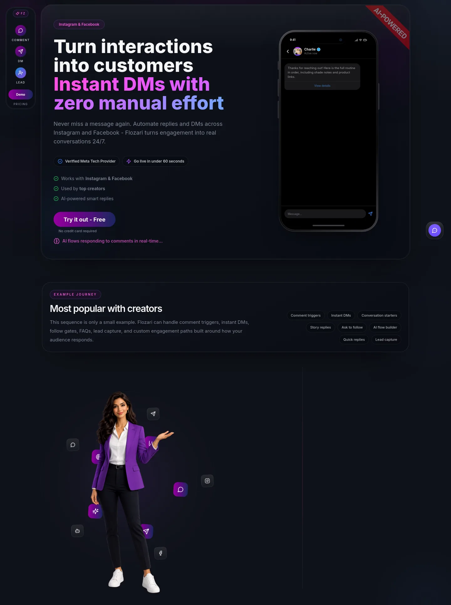 flozari.com — a real Hero section