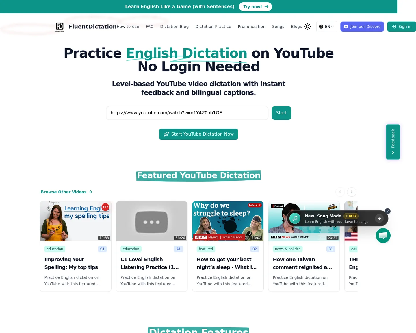 fluentdictation.com — a measured funnel