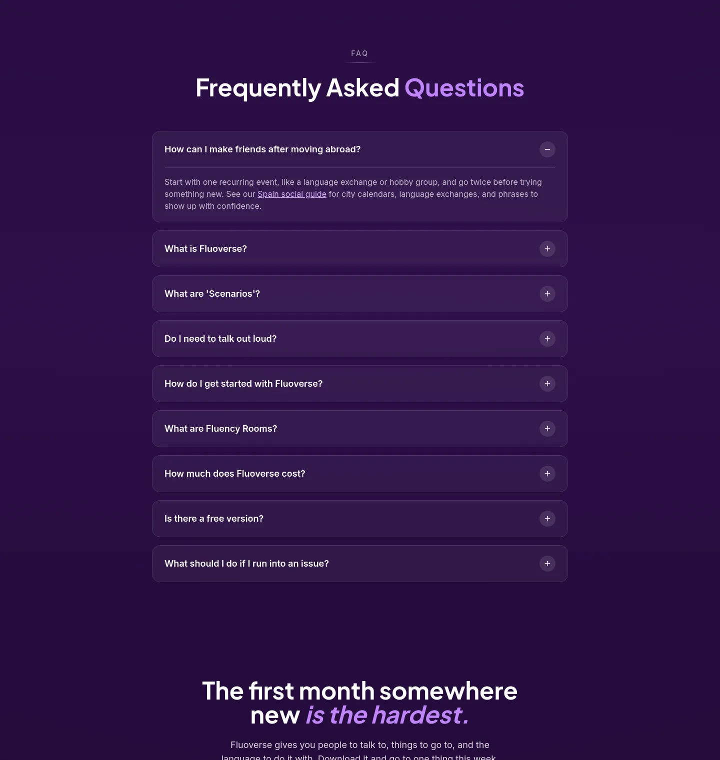 fluoverse.com — a real FAQ section