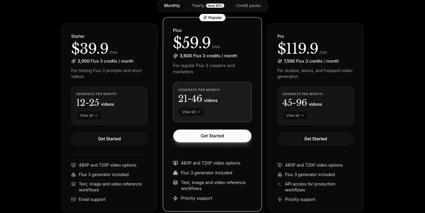 flux-3.im Pricing section