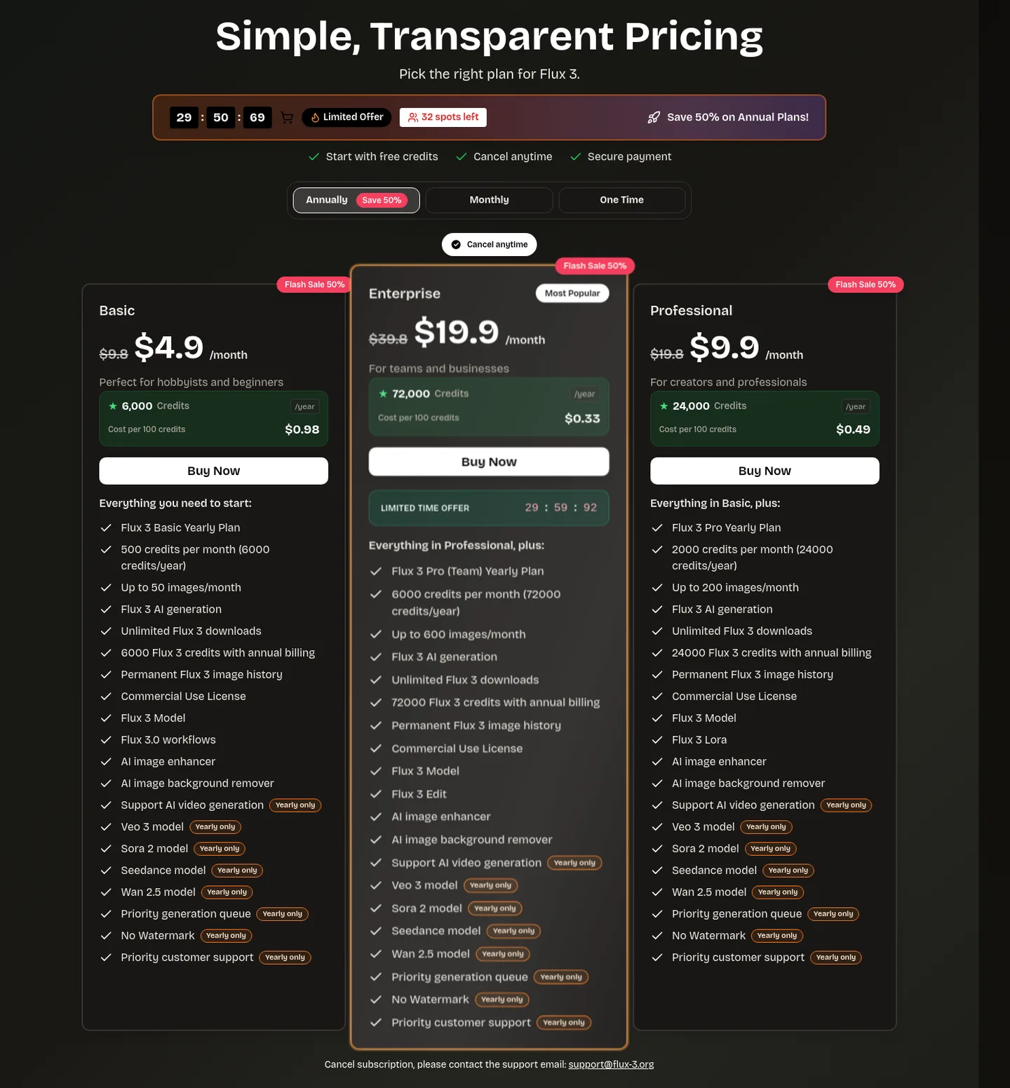 flux-3.org Hero section