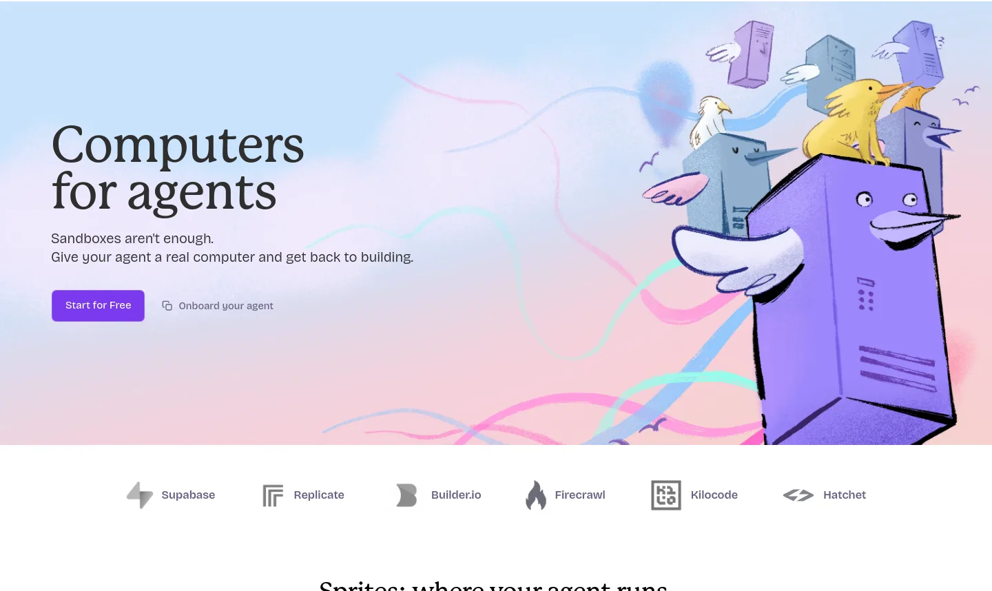 fly.io — a real Hero section