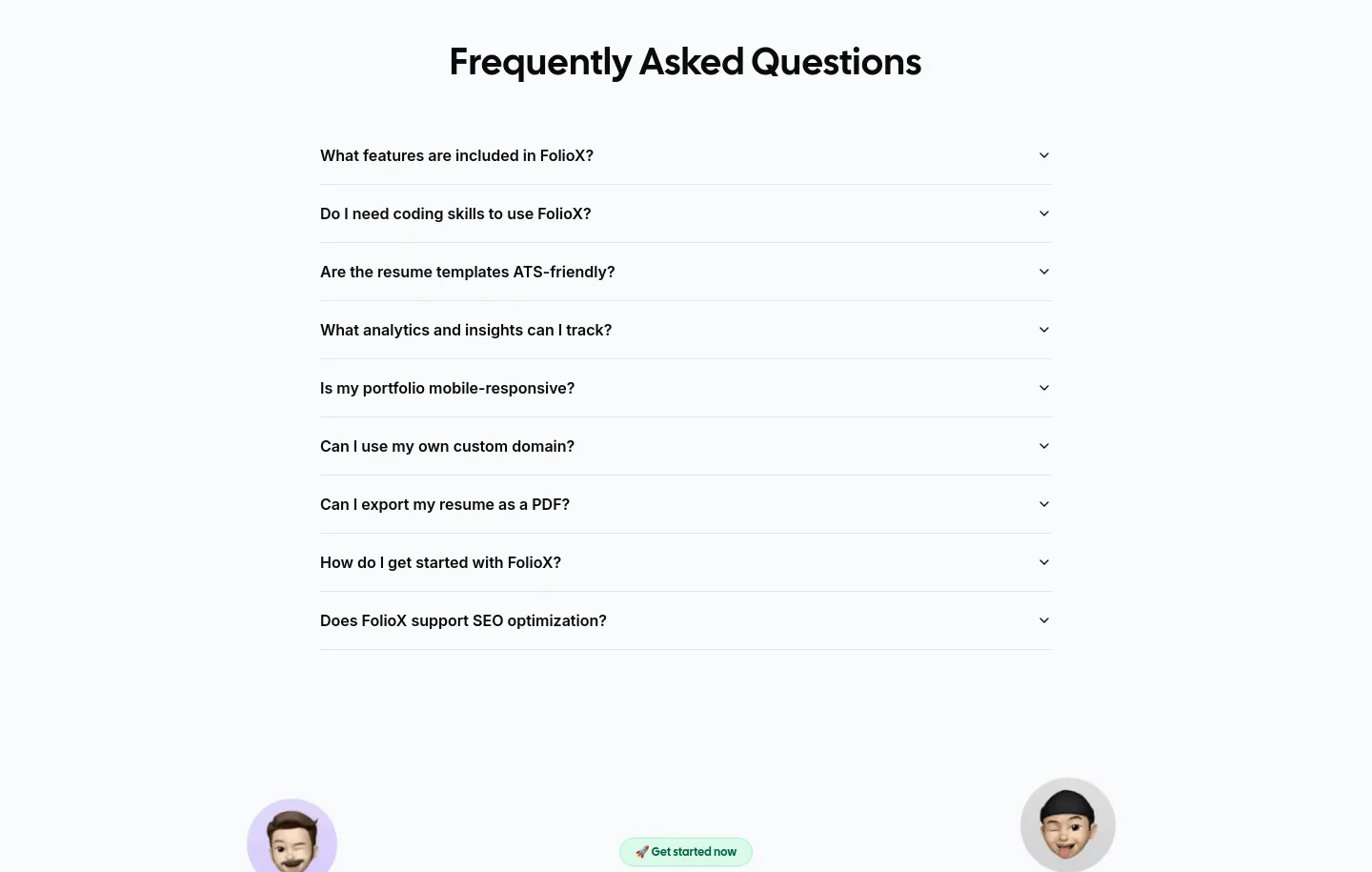 foliox.me FAQ section