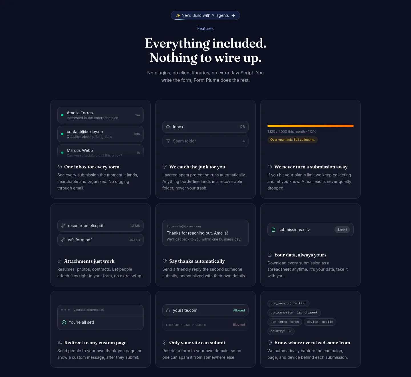 formplume.com Hero section