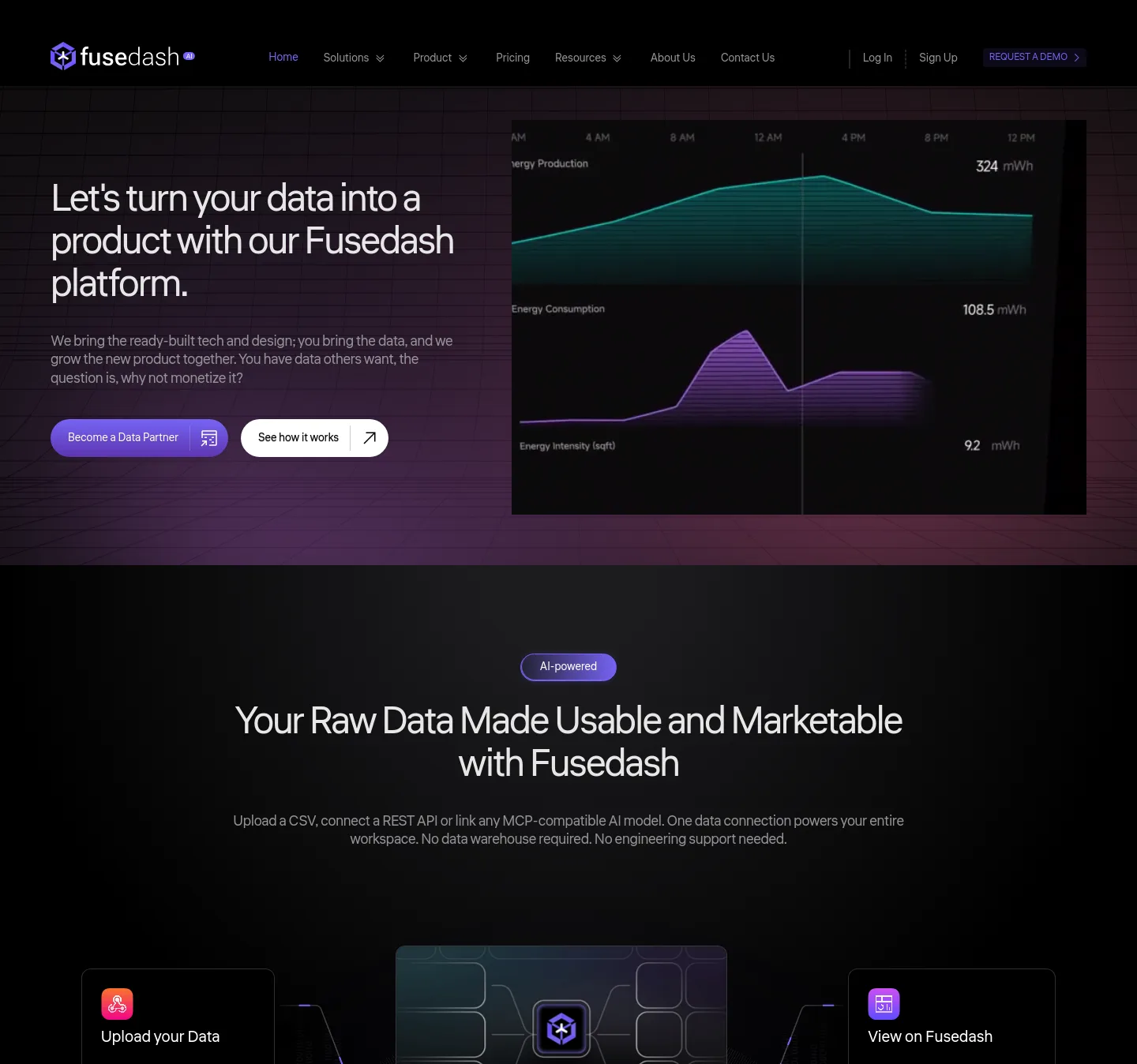 fusedash.ai — a real Hero section