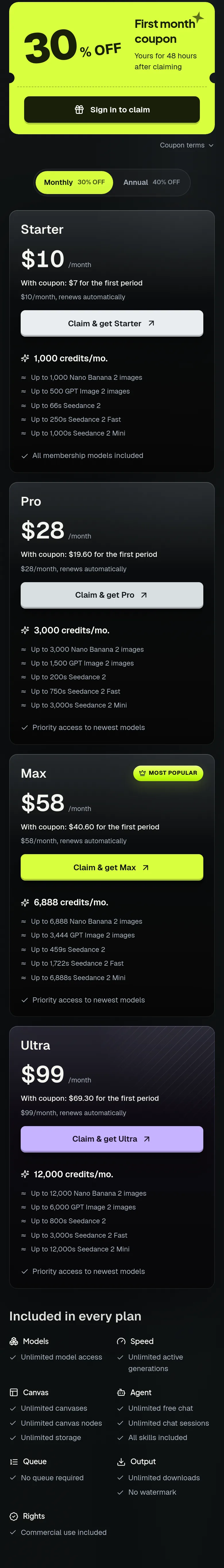 fxroom.ai — a real Pricing section