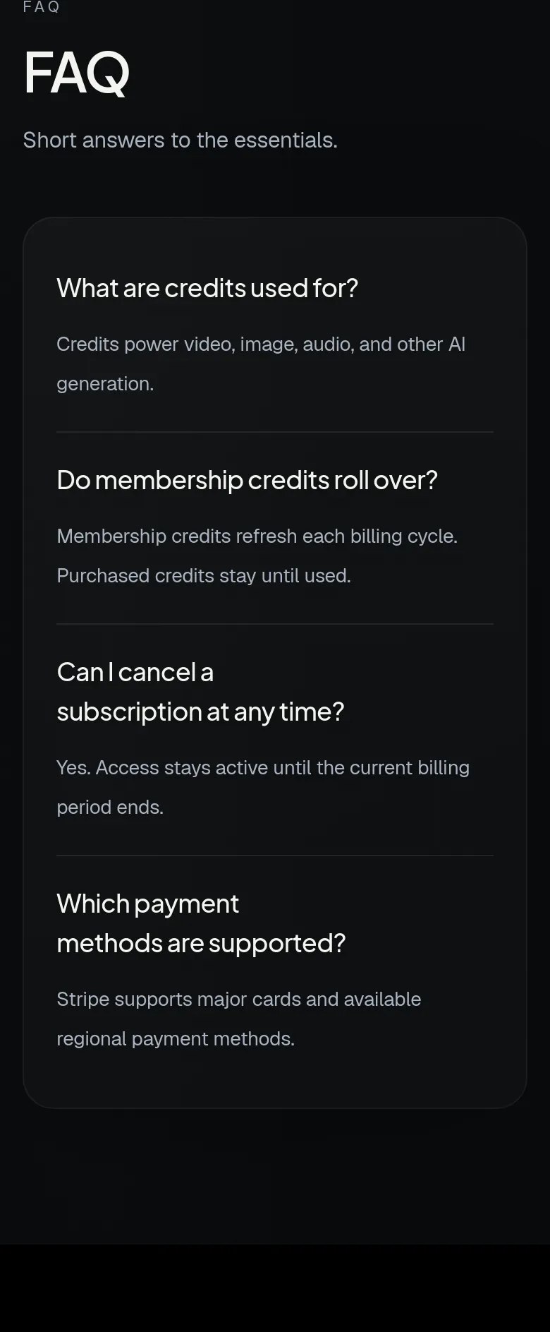 fxroom.ai — a real FAQ section