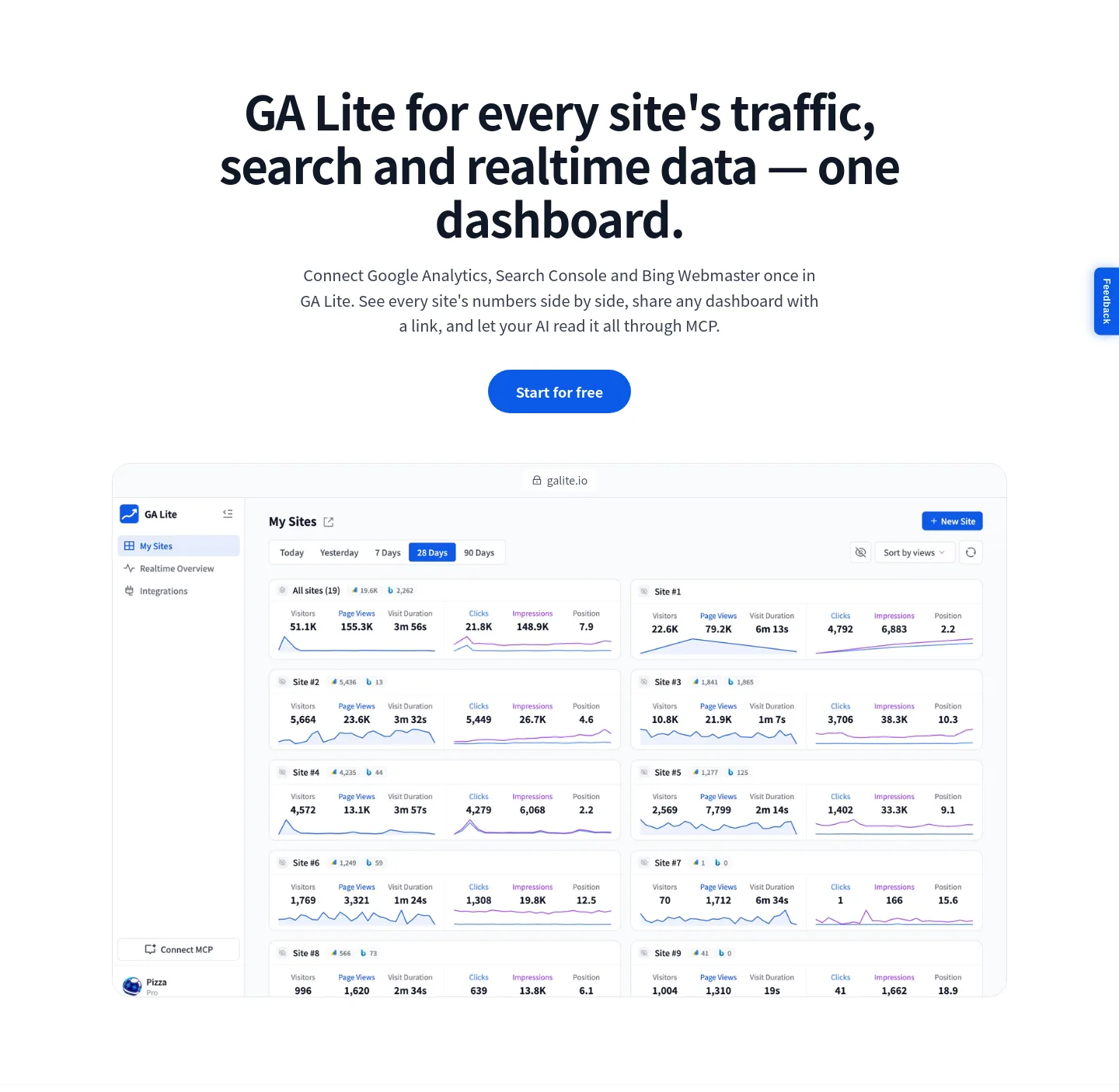 galite.io — a real Hero section