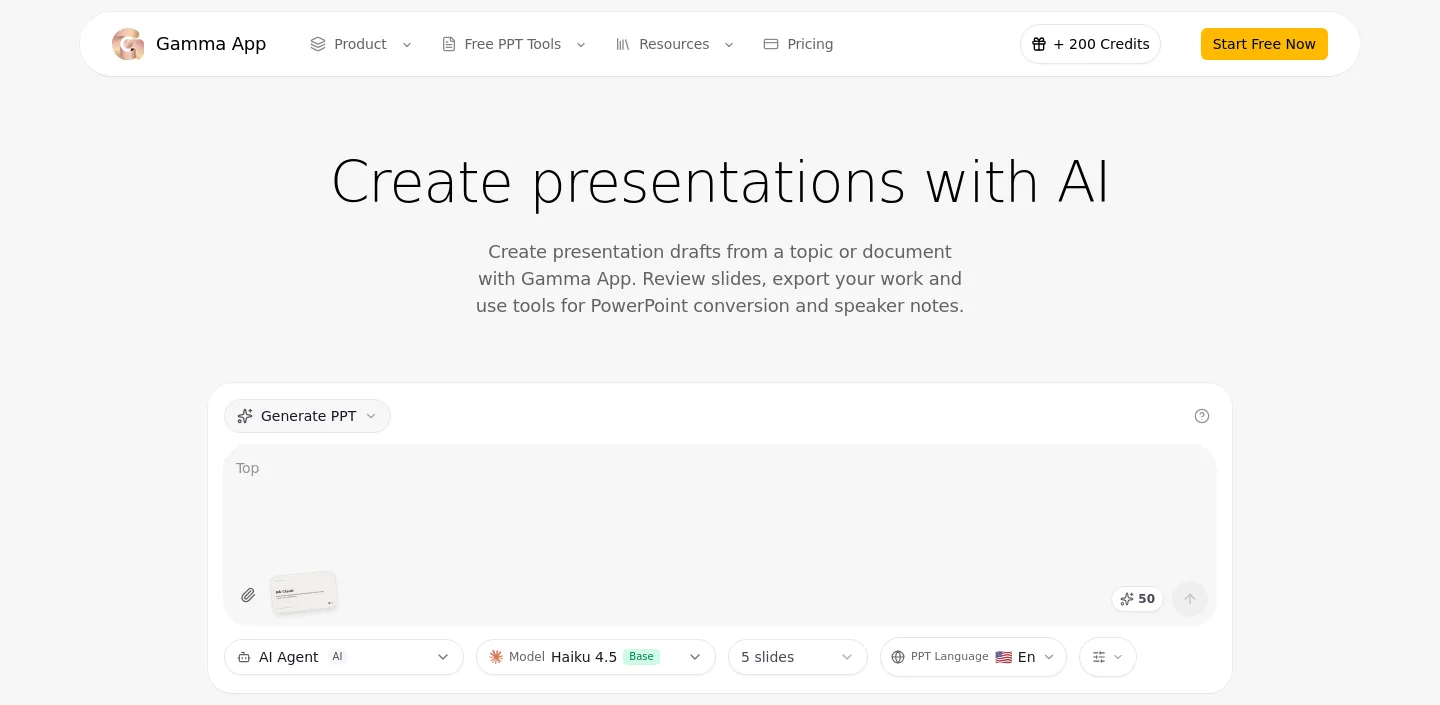 gammaapp.ai — a measured funnel