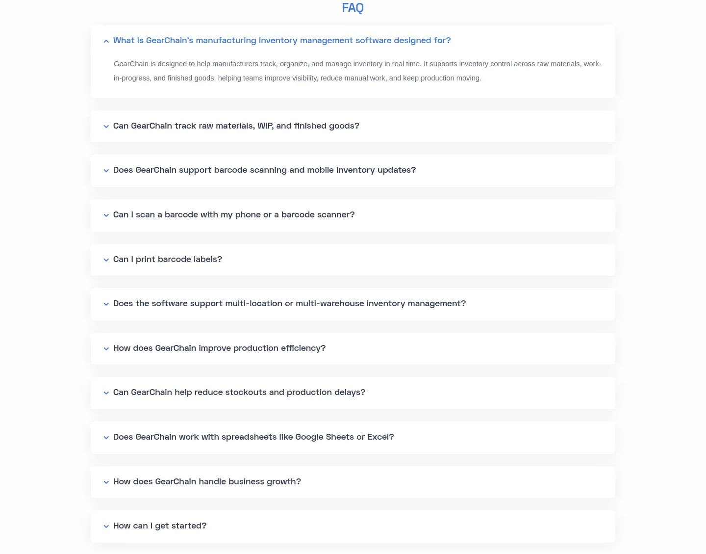 gearchain.io FAQ section