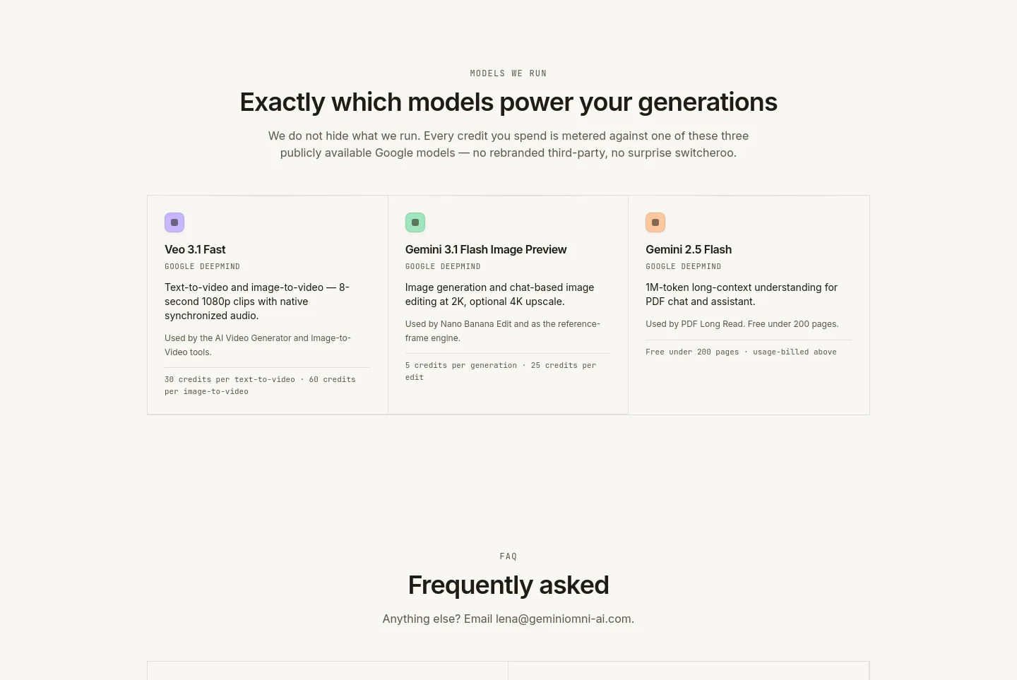 geminiomni-ai.com — a real Logo Wall section