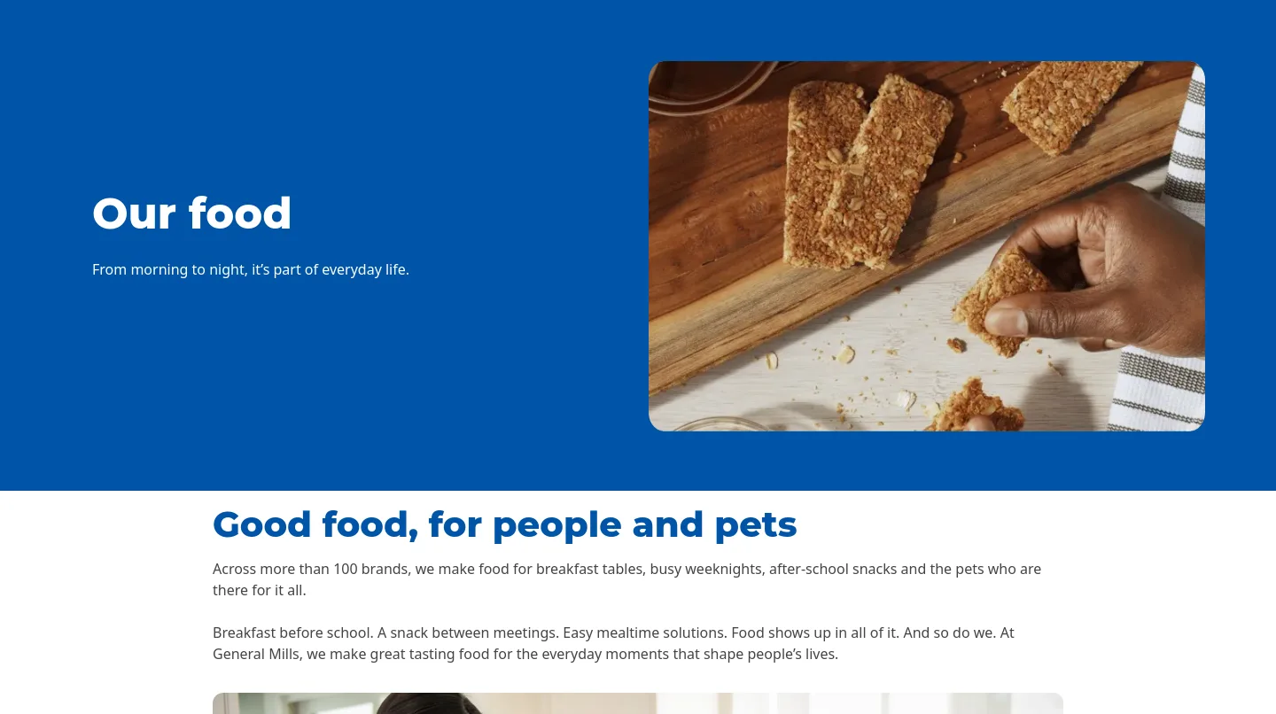 generalmills.com — a real Hero section