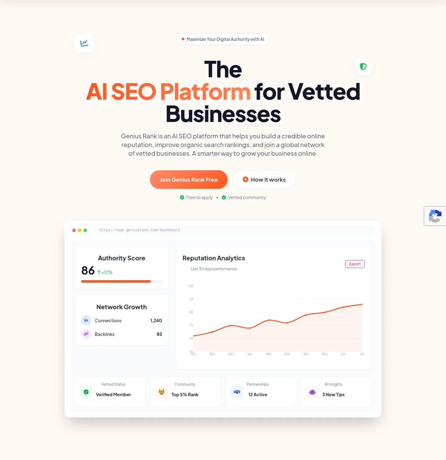 geniusrank.com Hero section