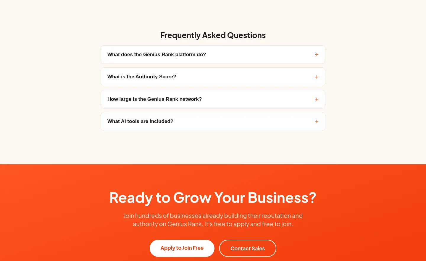 geniusrank.com FAQ section