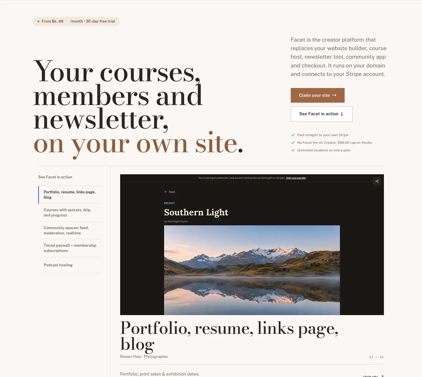 get-facet.com — Hero