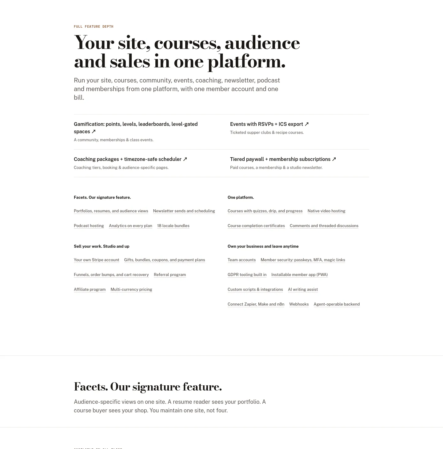 get-facet.com Hero section