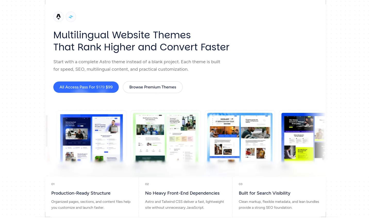 getastrothemes.com — a real Hero section