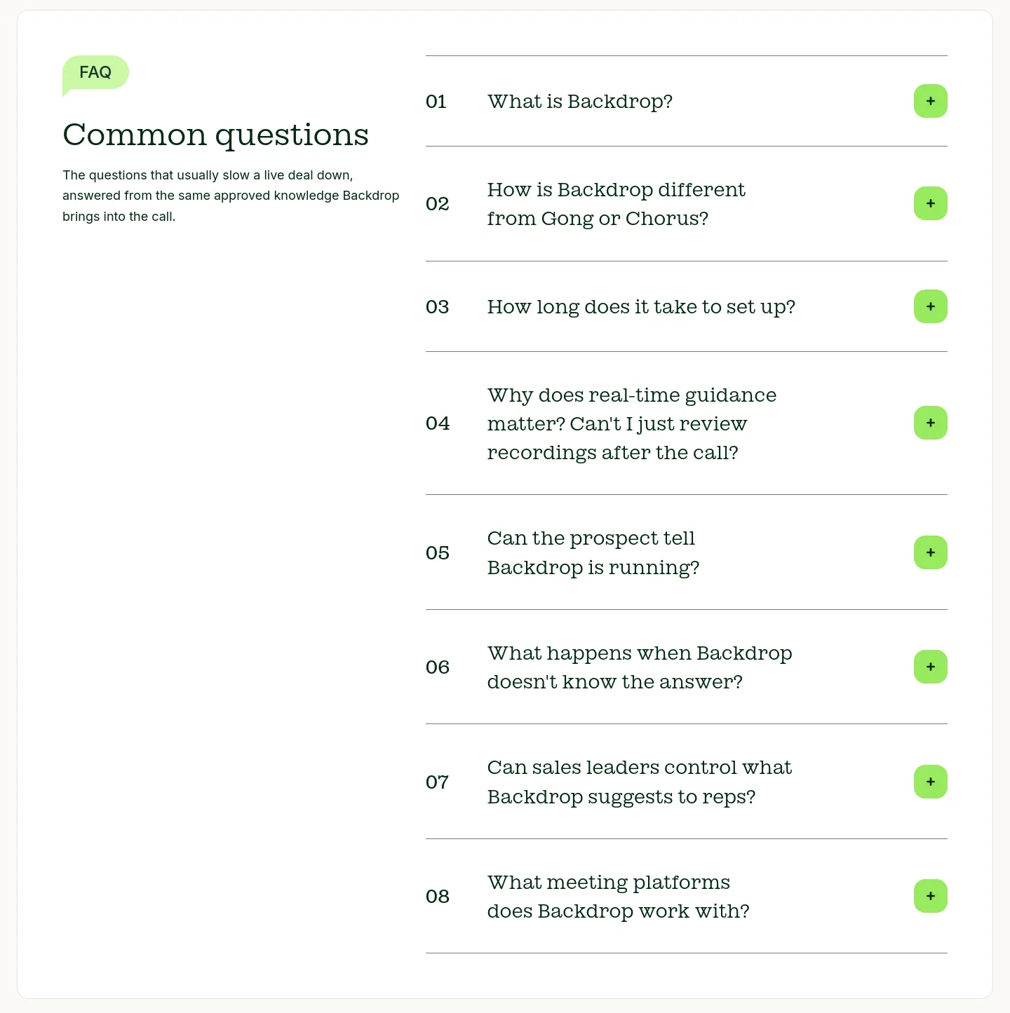 getbackdrop.ai FAQ section