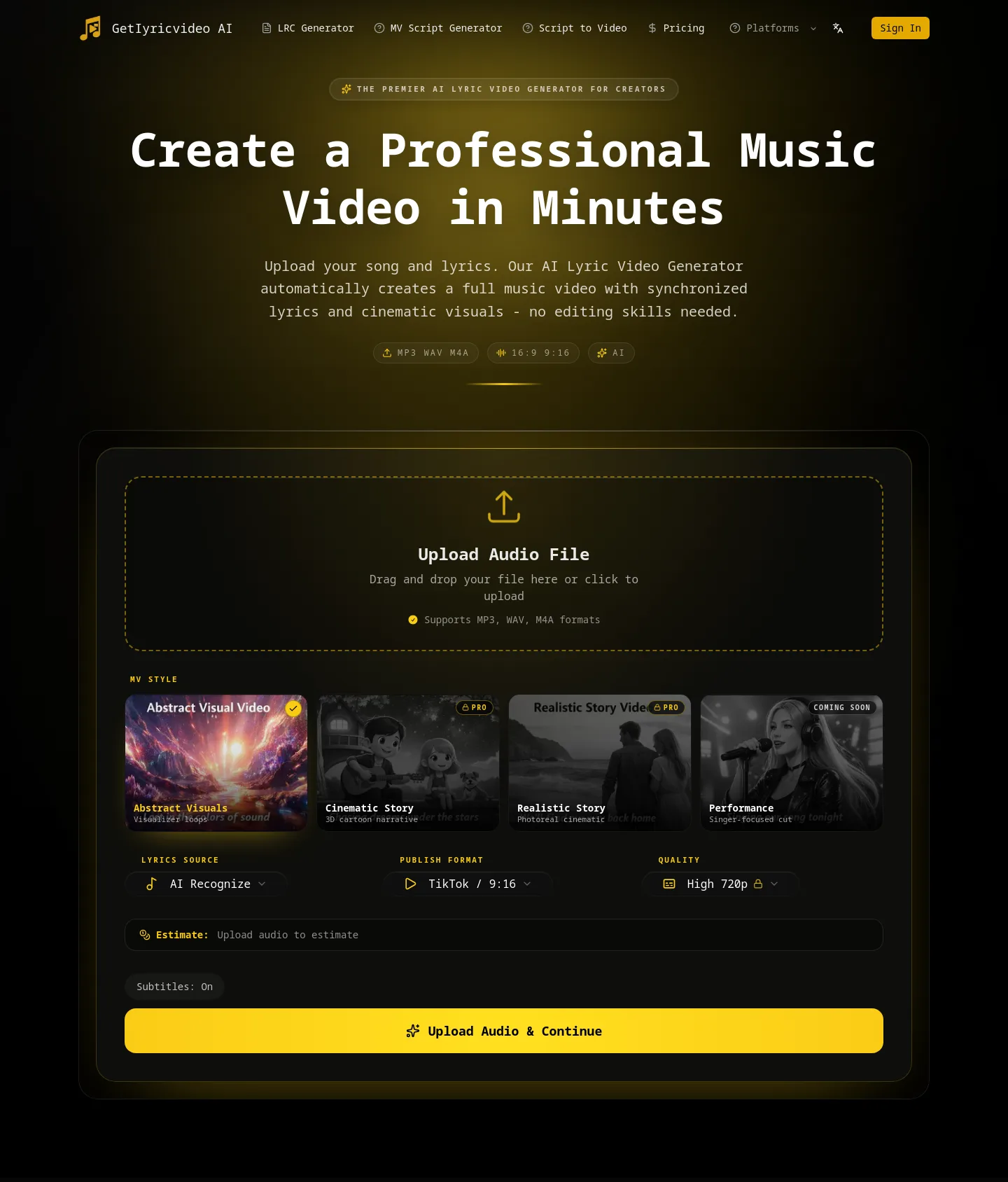 getlyricvideo.com Features section