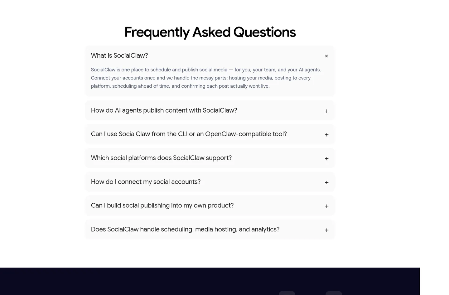 getsocialclaw.com — a real FAQ section