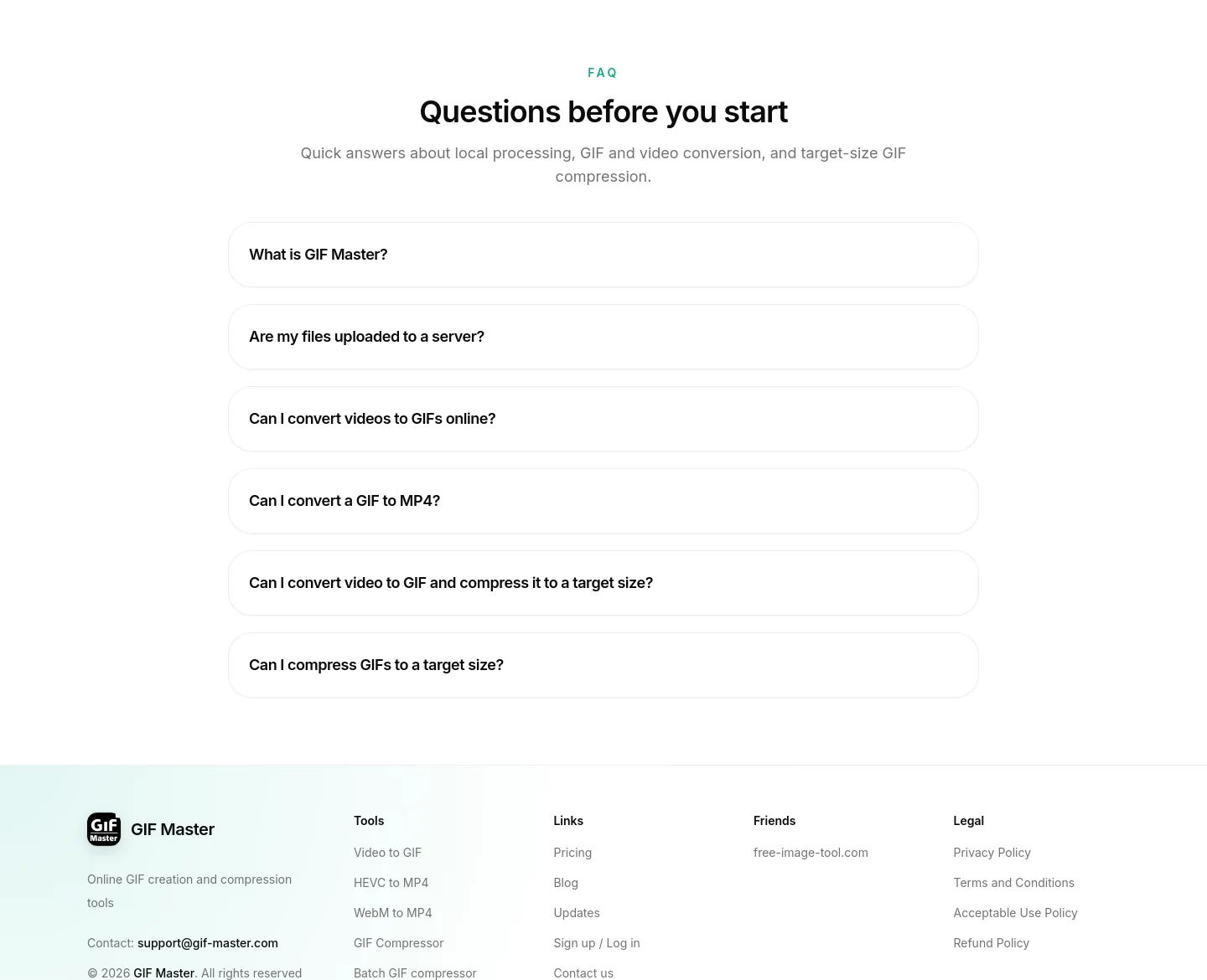 gif-master.com FAQ section