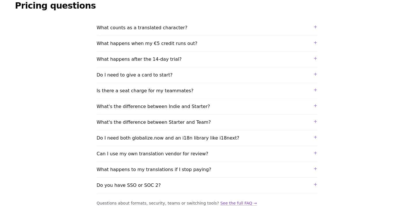 globalize.now FAQ section