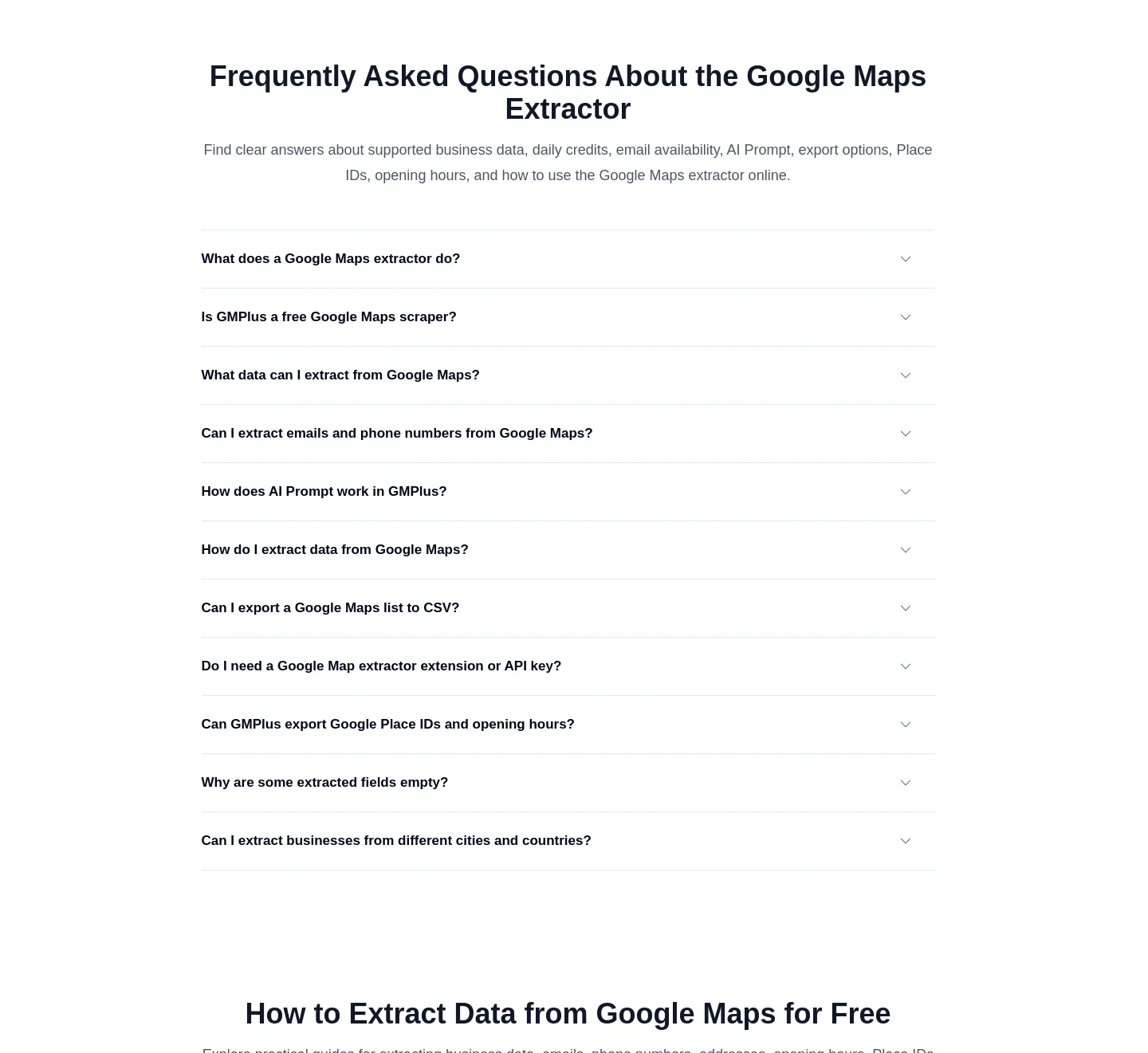 gmplus.io — a real FAQ section