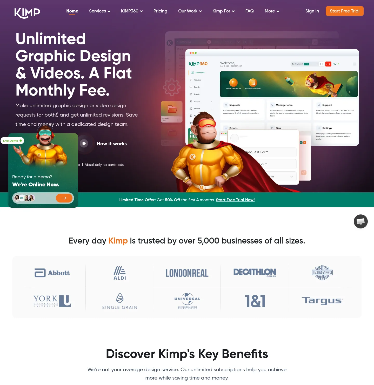 go.kimp.io Hero section