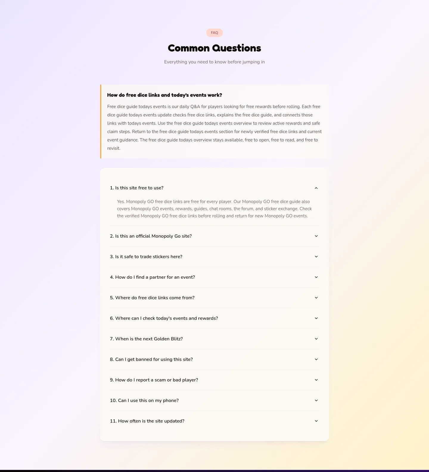 godices.com — a real FAQ section