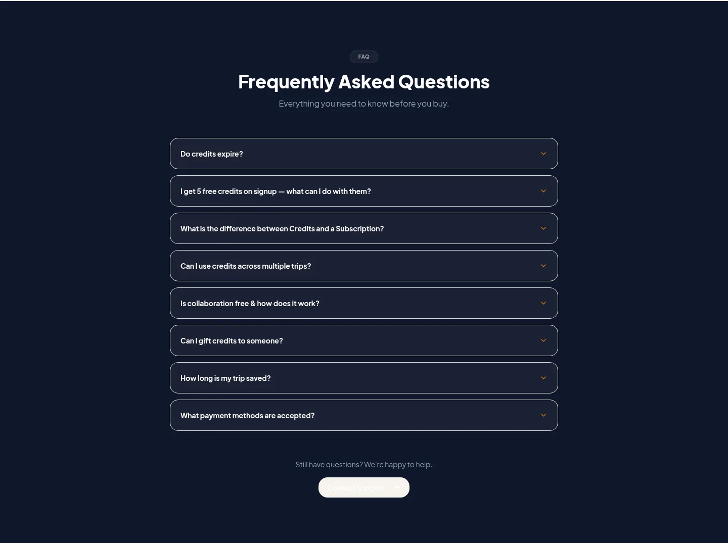 govoyagetravel.com — a real FAQ section