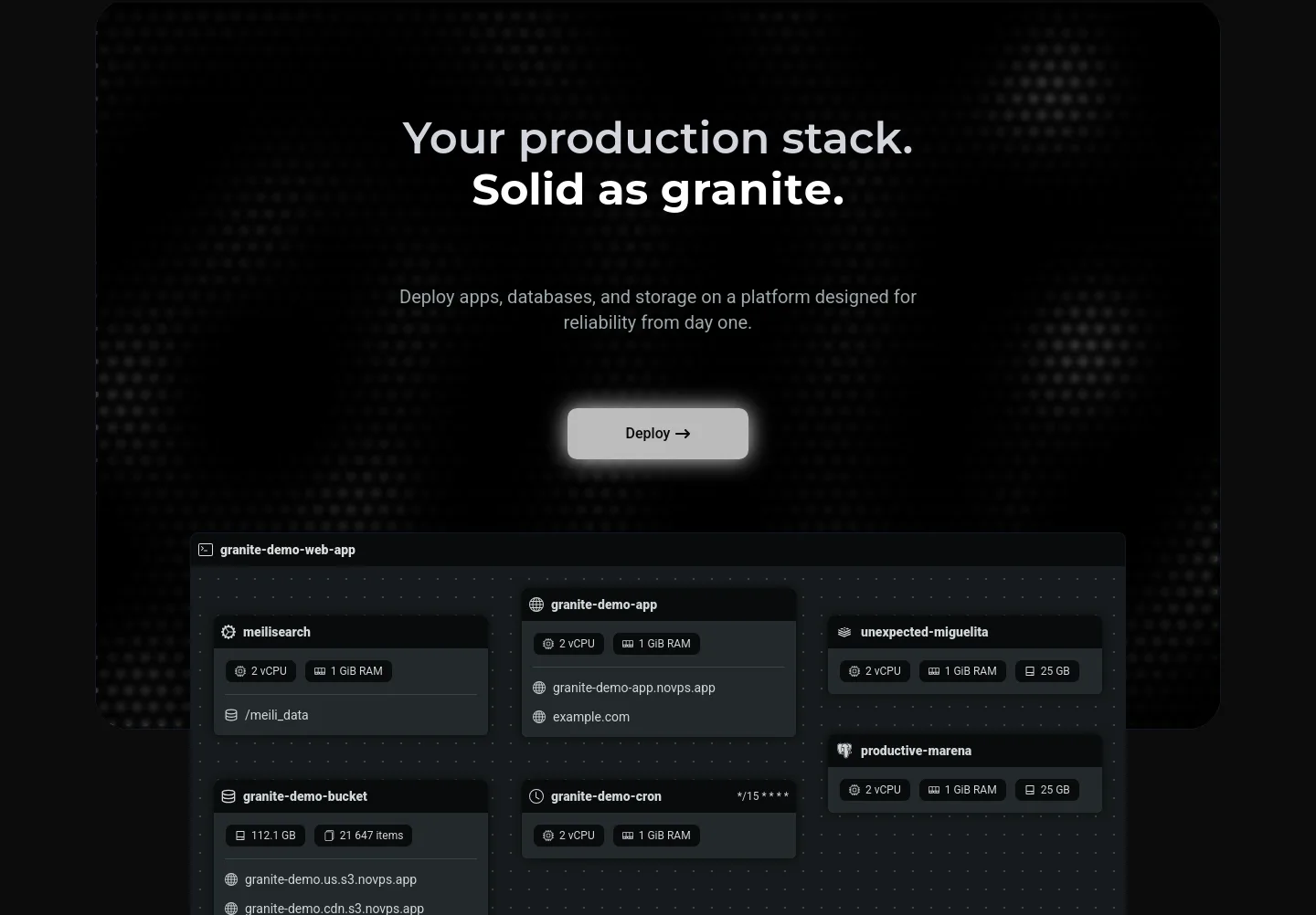 granite.so — a real Hero section