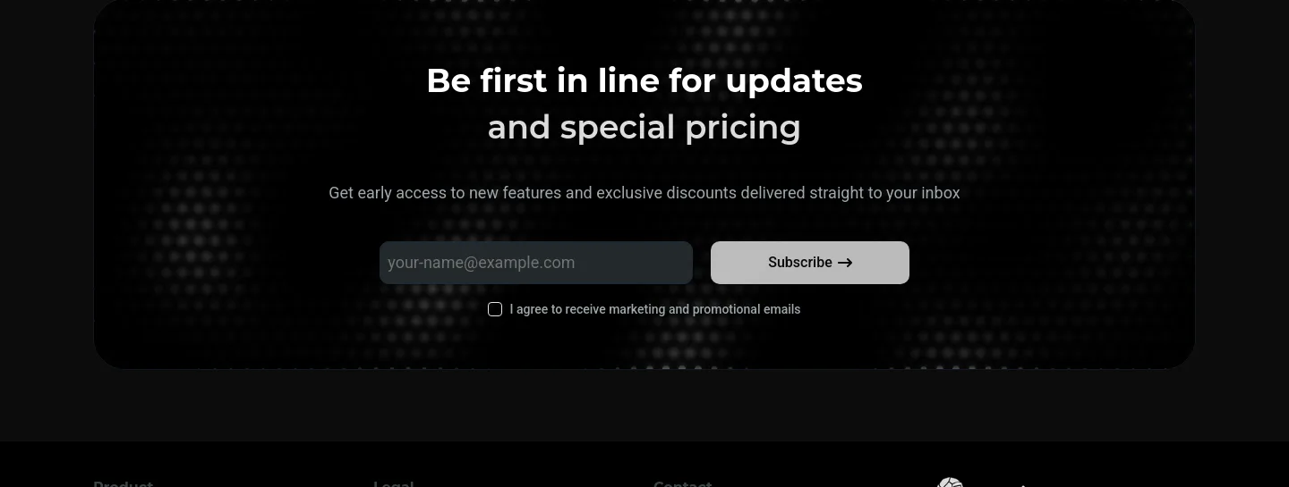 granite.so Email Capture section