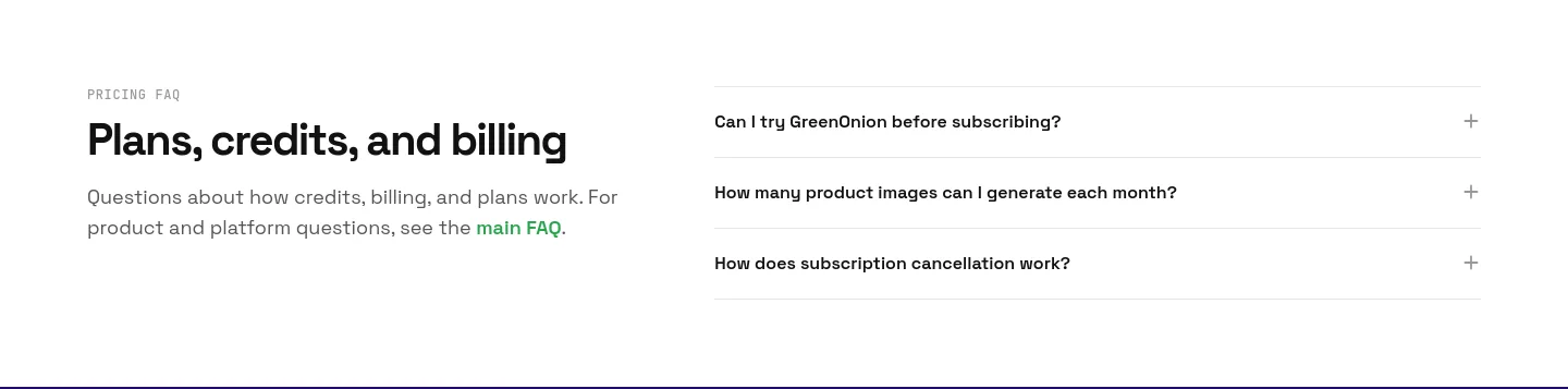 greenonion.ai FAQ section