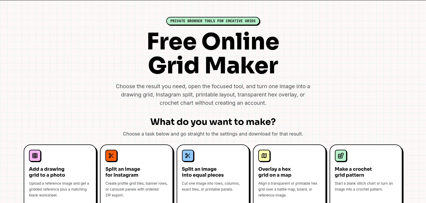 gridmakeronline.com — a real Hero section