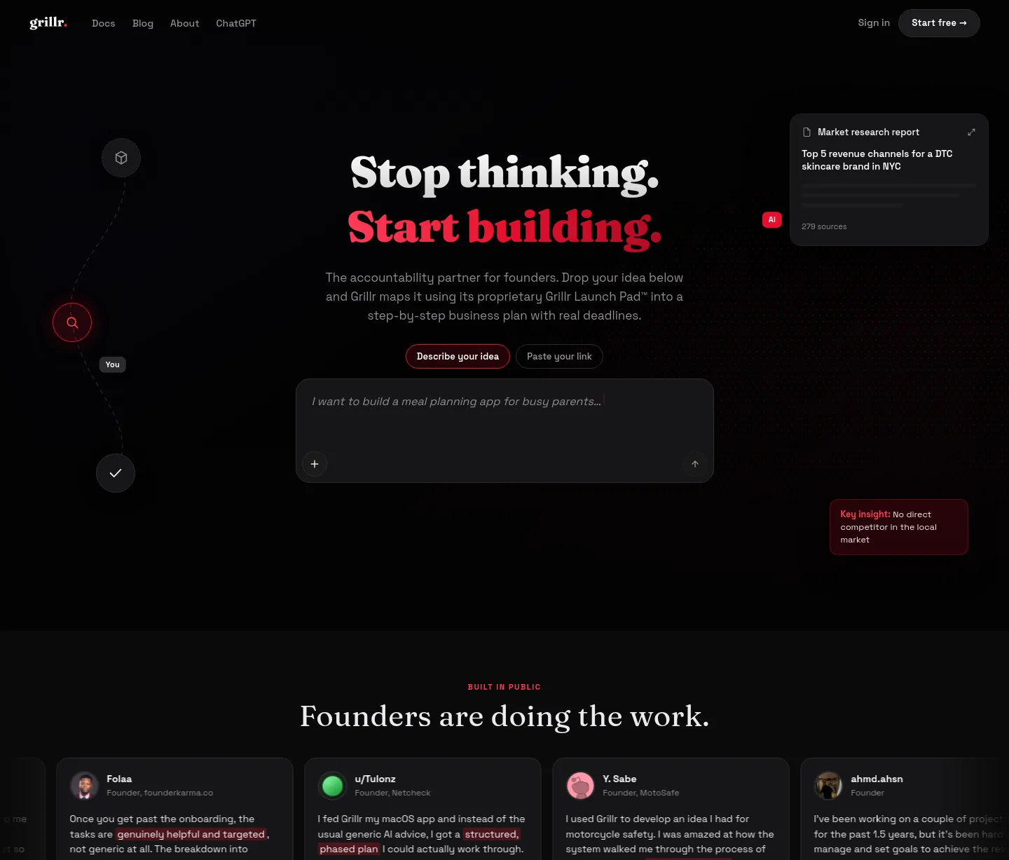grillr.io — a real Hero section
