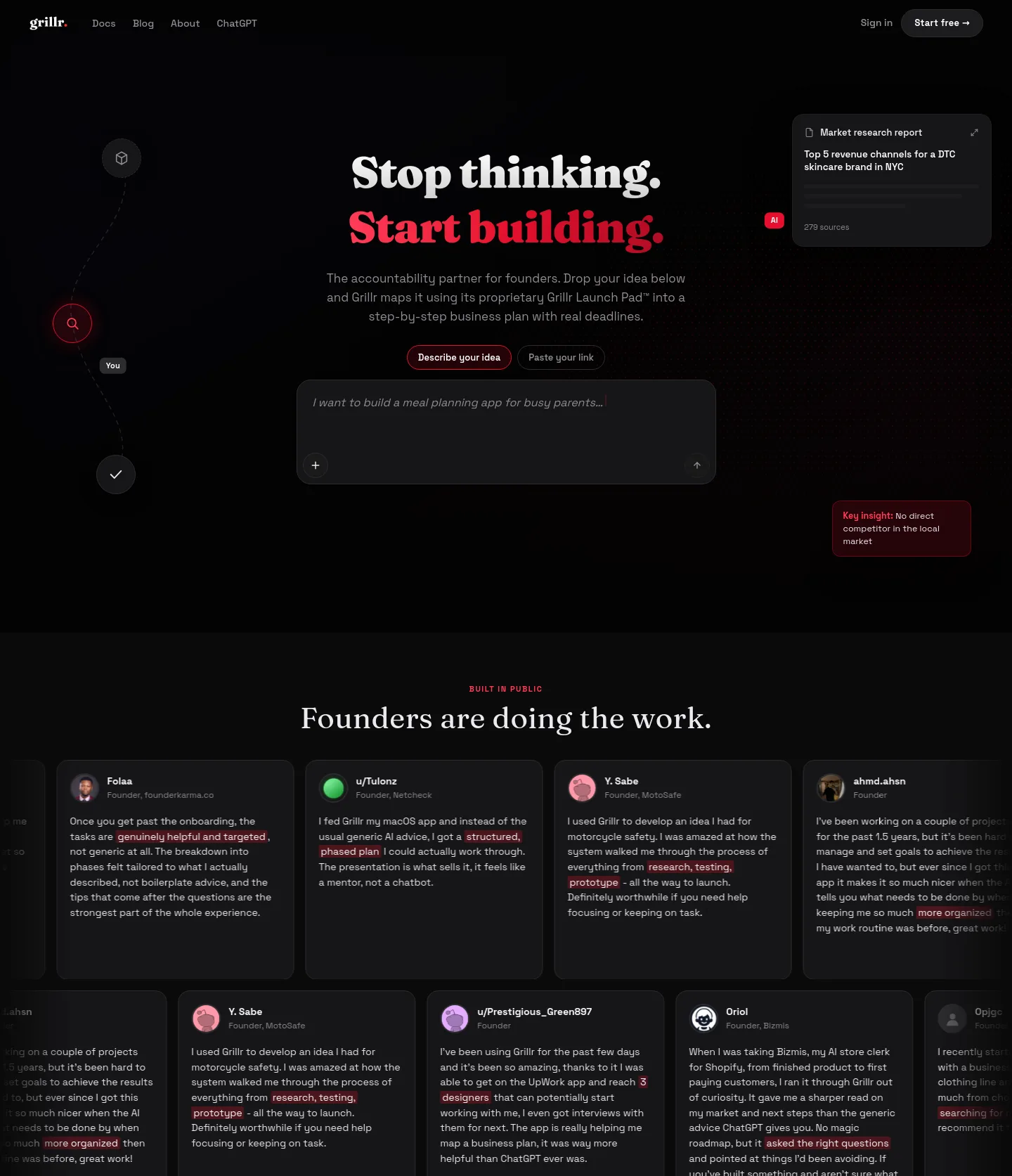 grillr.io — a measured funnel