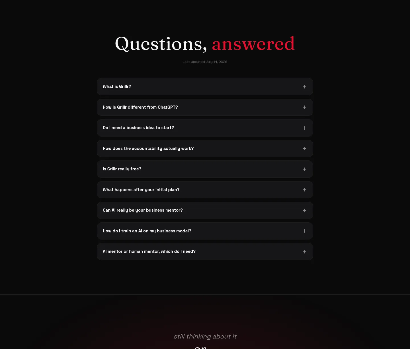 grillr.io FAQ section