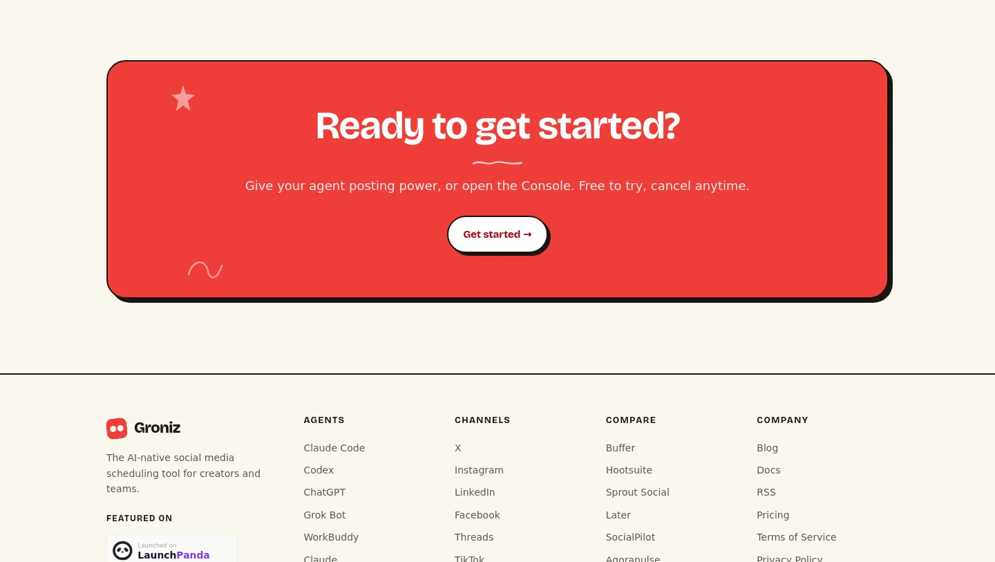 groniz.com CTA section