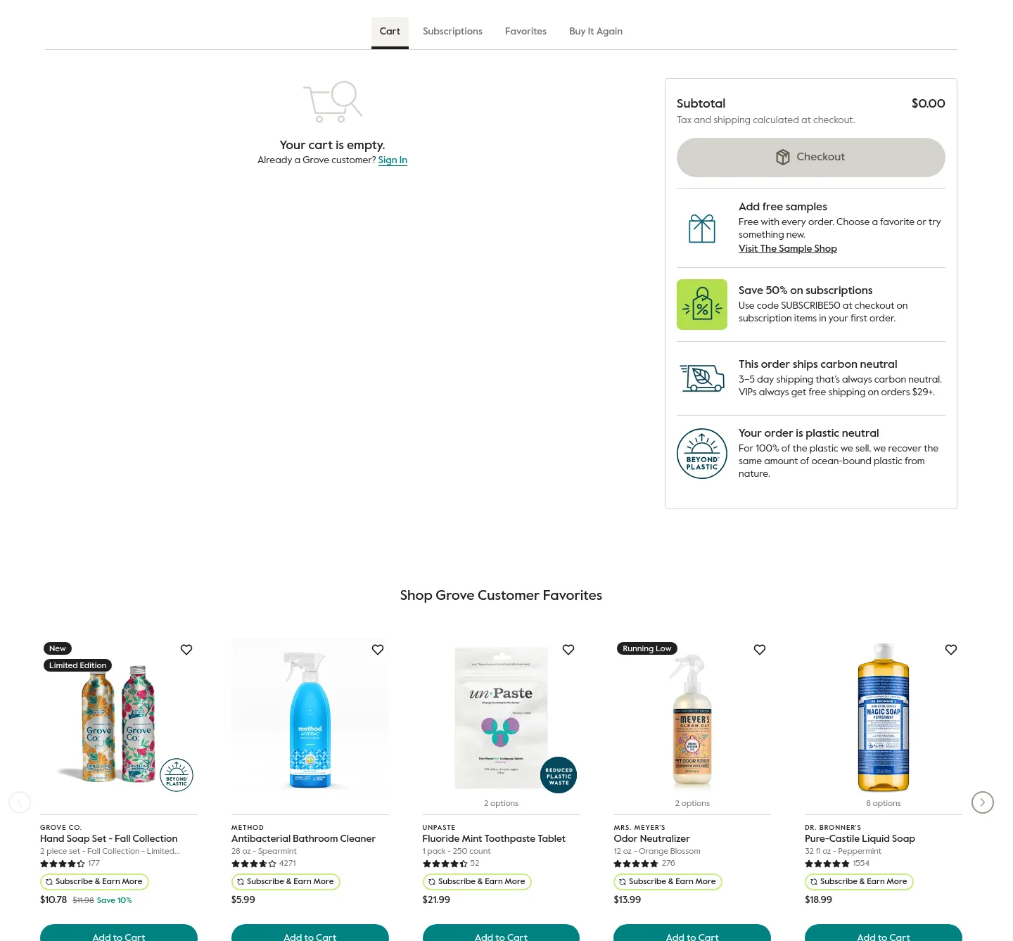 grove.co Pricing section
