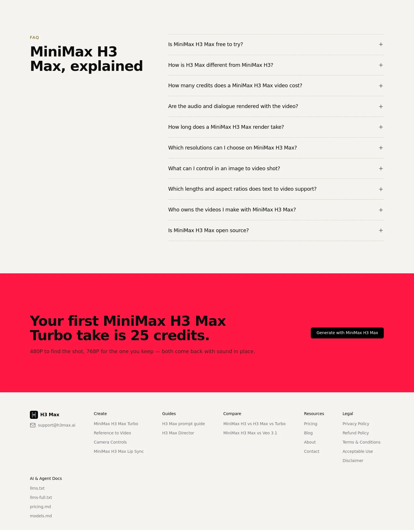 h3max.ai FAQ section
