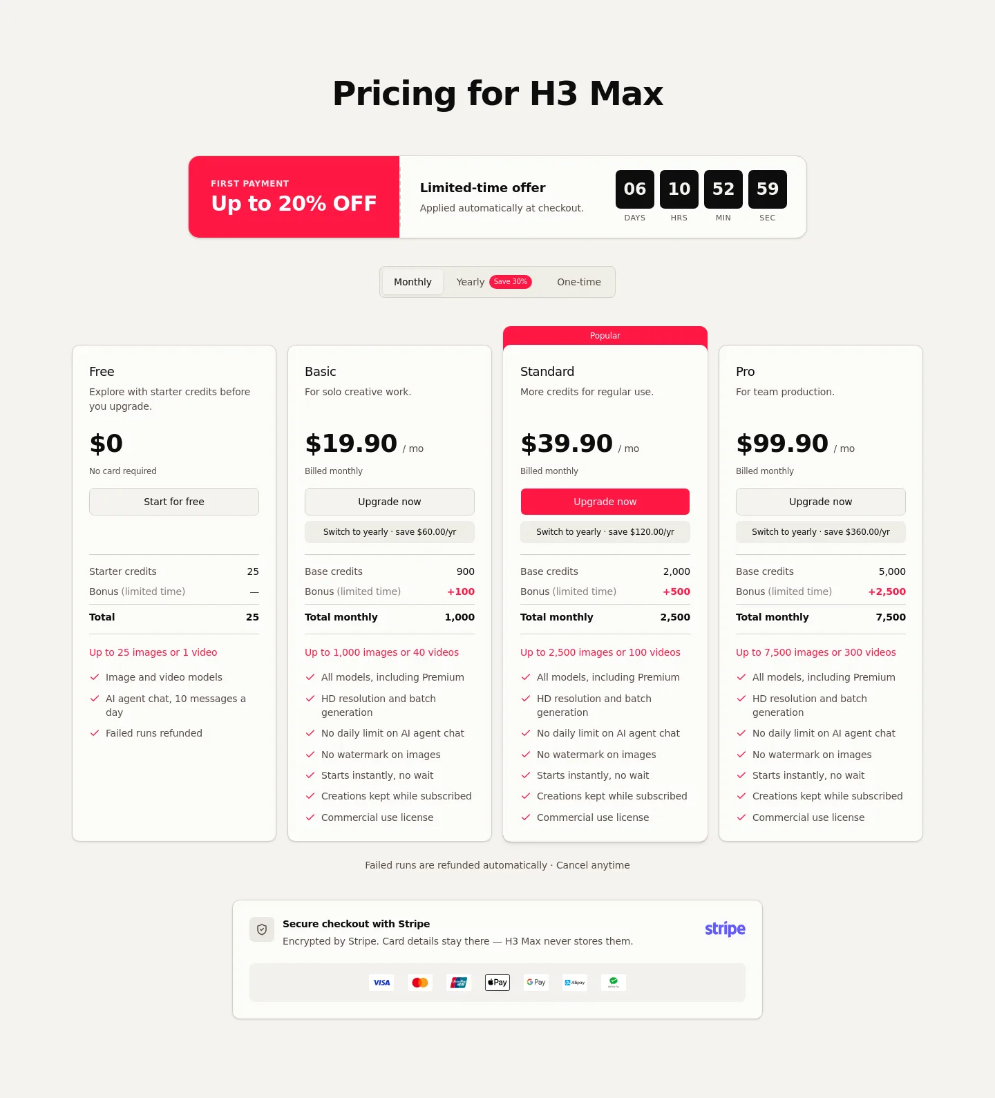 h3max.ai Hero section