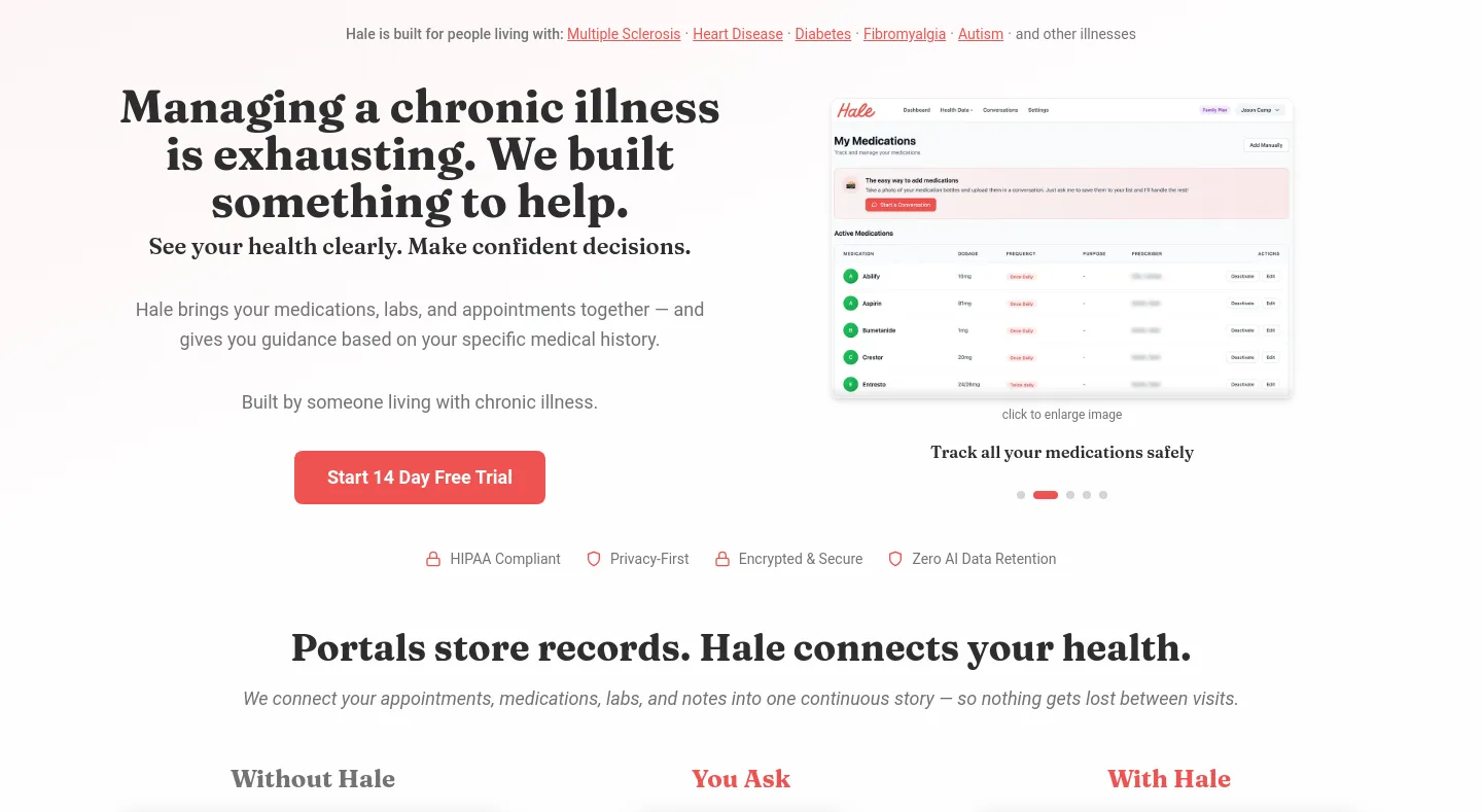 hale.med — a real Hero section