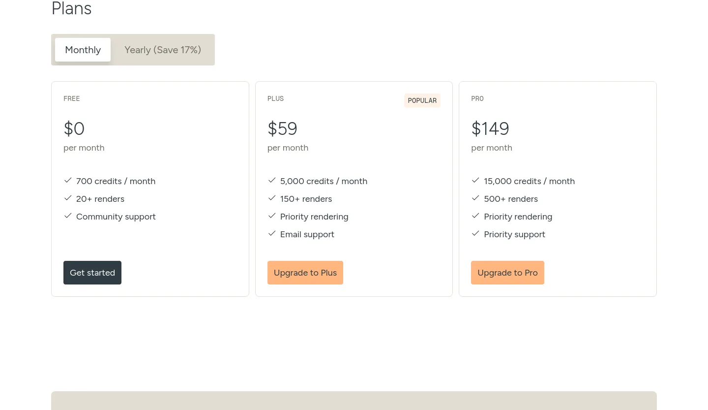 harth.build Pricing section